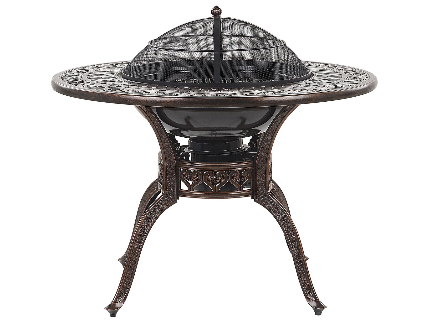 Garden Dining Set 4 Seater MANFRIA with Cushions Metal Dark Brown