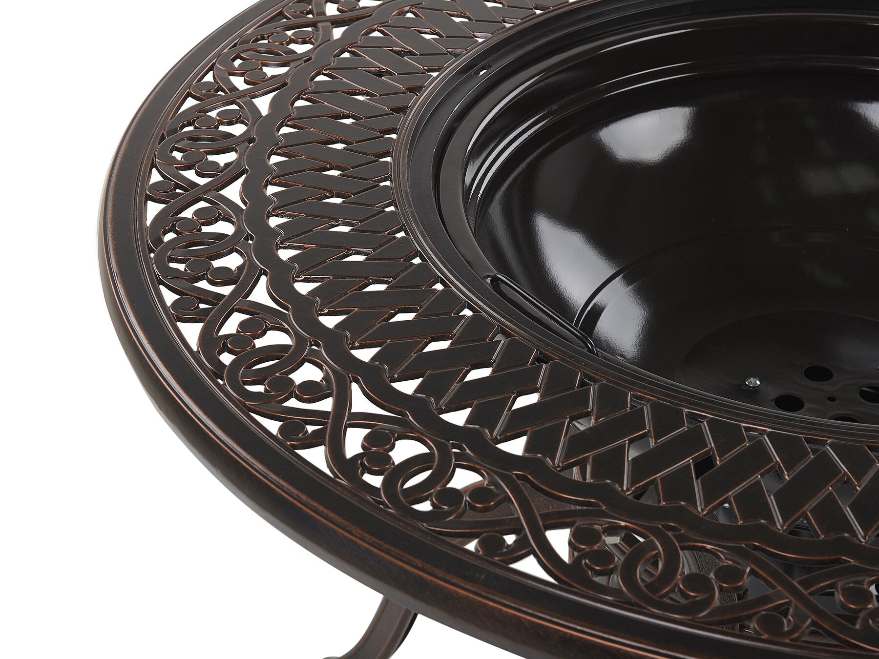 Garden Dining Set 4 Seater MANFRIA with Cushions Metal Dark Brown