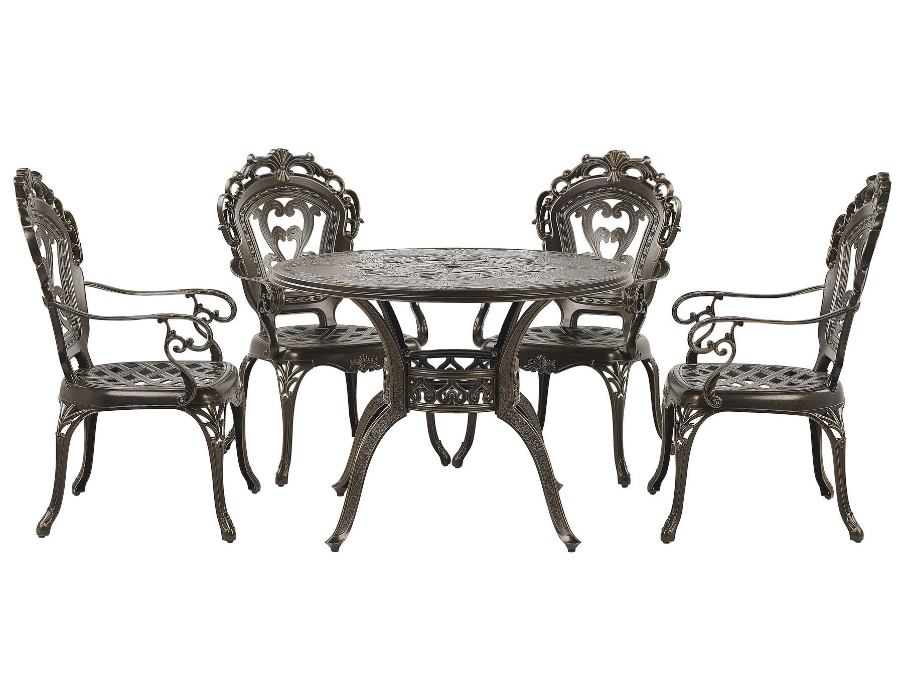 Garden Dining Set 4 Seater SAPRI with Cushions Metal Dark Brown