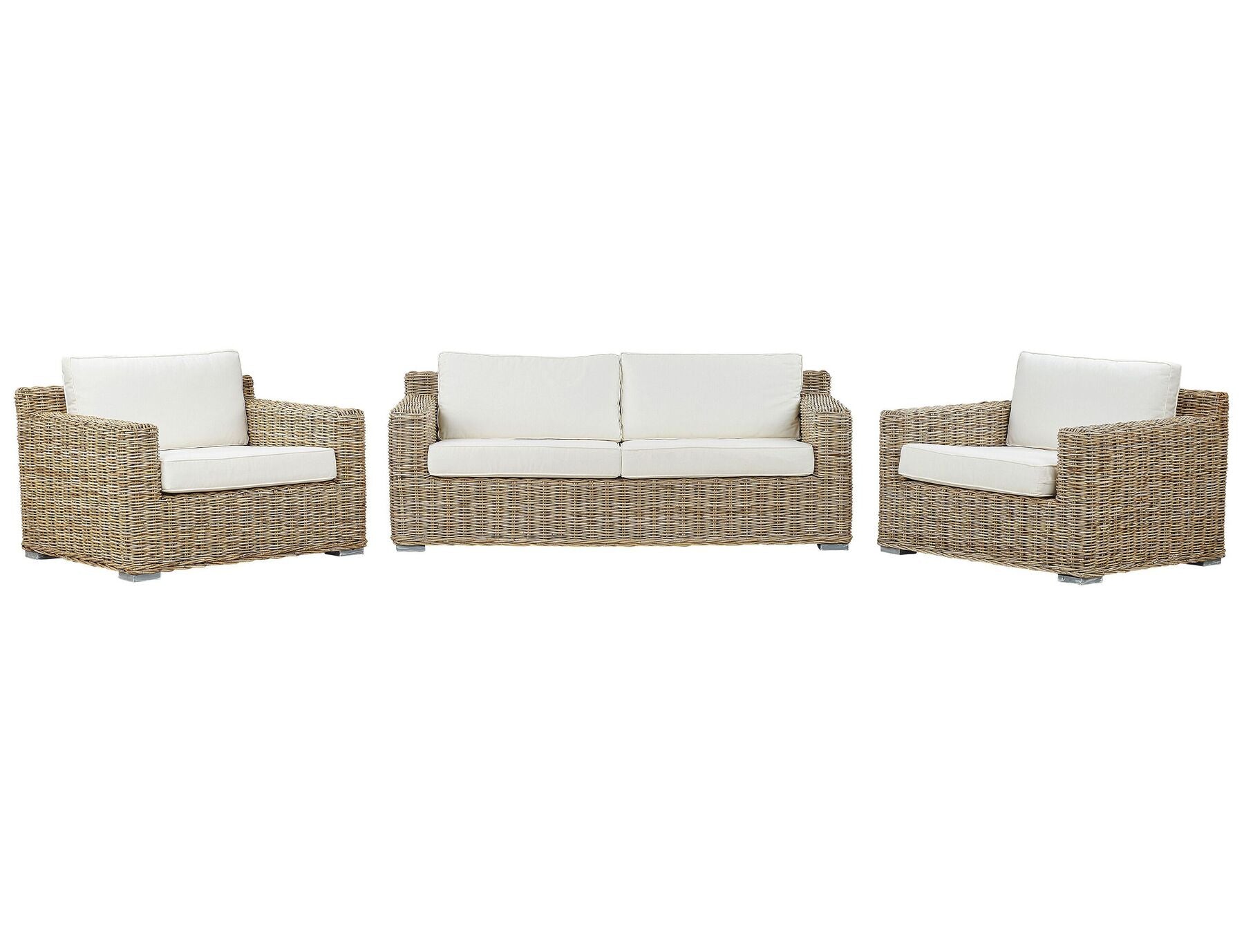 Garden Sofa Set 4 Seater ARDEA Rattan Light Brown