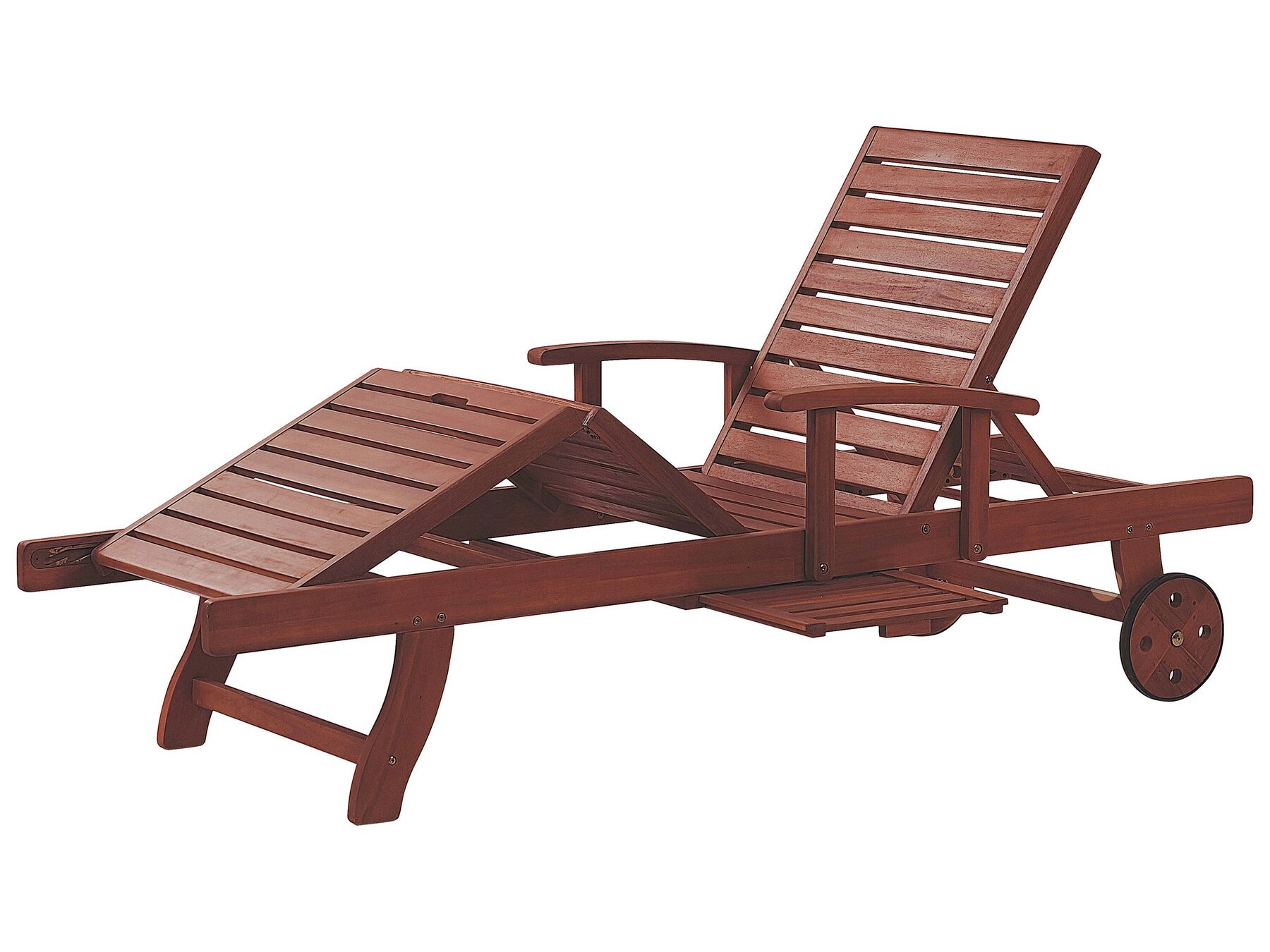 Sun Lounger TOSCANA Reclining Acacia Wood Dark Brown