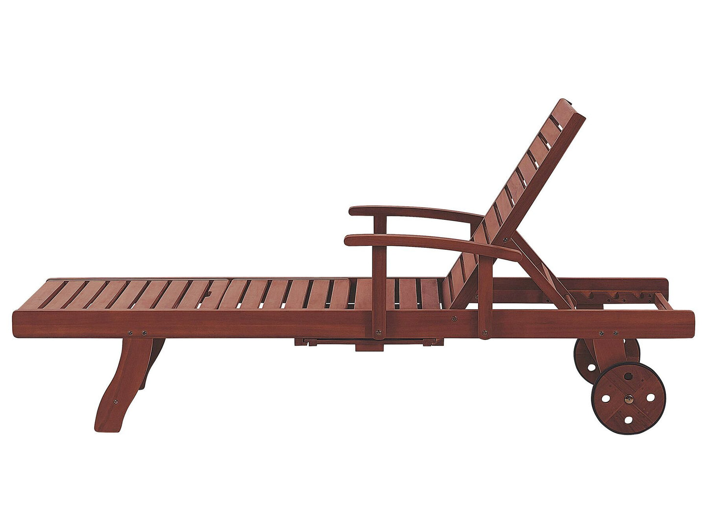 Sun Lounger TOSCANA Reclining Acacia Wood Dark Brown