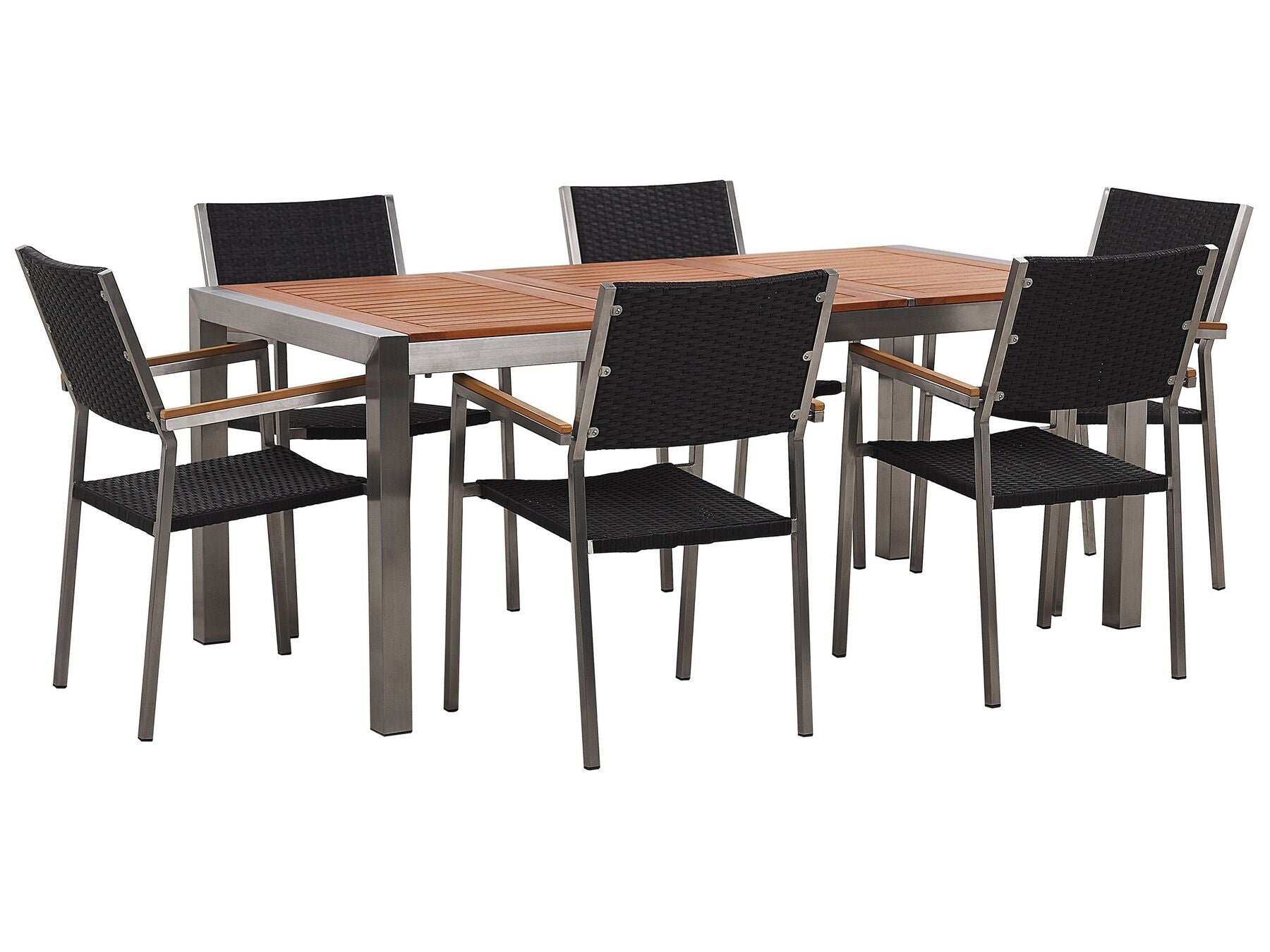Set of 6 Garden Chairs GROSSETO PE Rattan Black