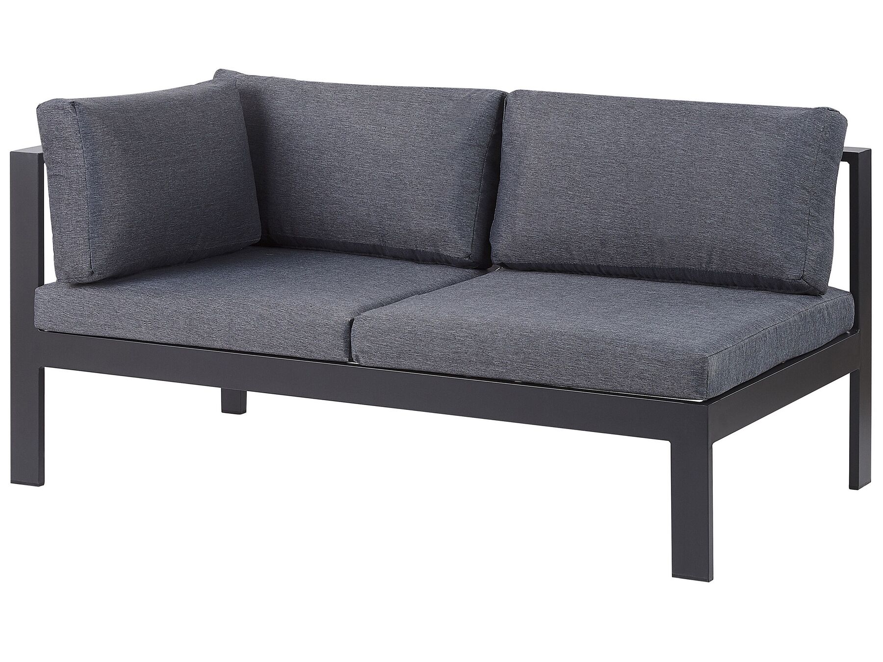 Garden Corner Sofa with Table 5 Seater MESSINA Left Hand Metal Black