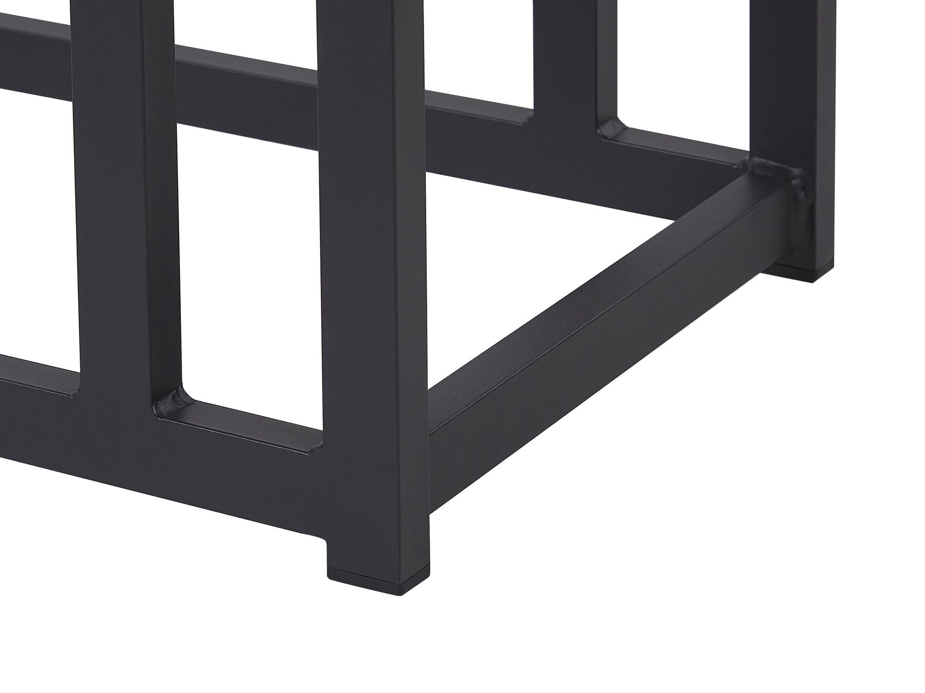 Garden Corner Sofa with Table 5 Seater MESSINA Left Hand Metal Black