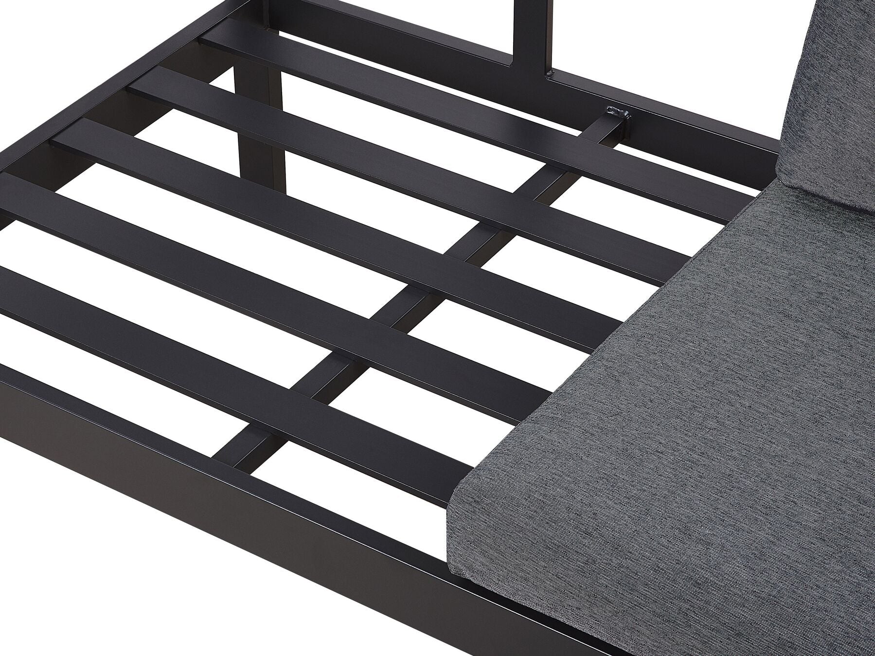 Garden Corner Sofa with Table 5 Seater MESSINA Left Hand Metal Black