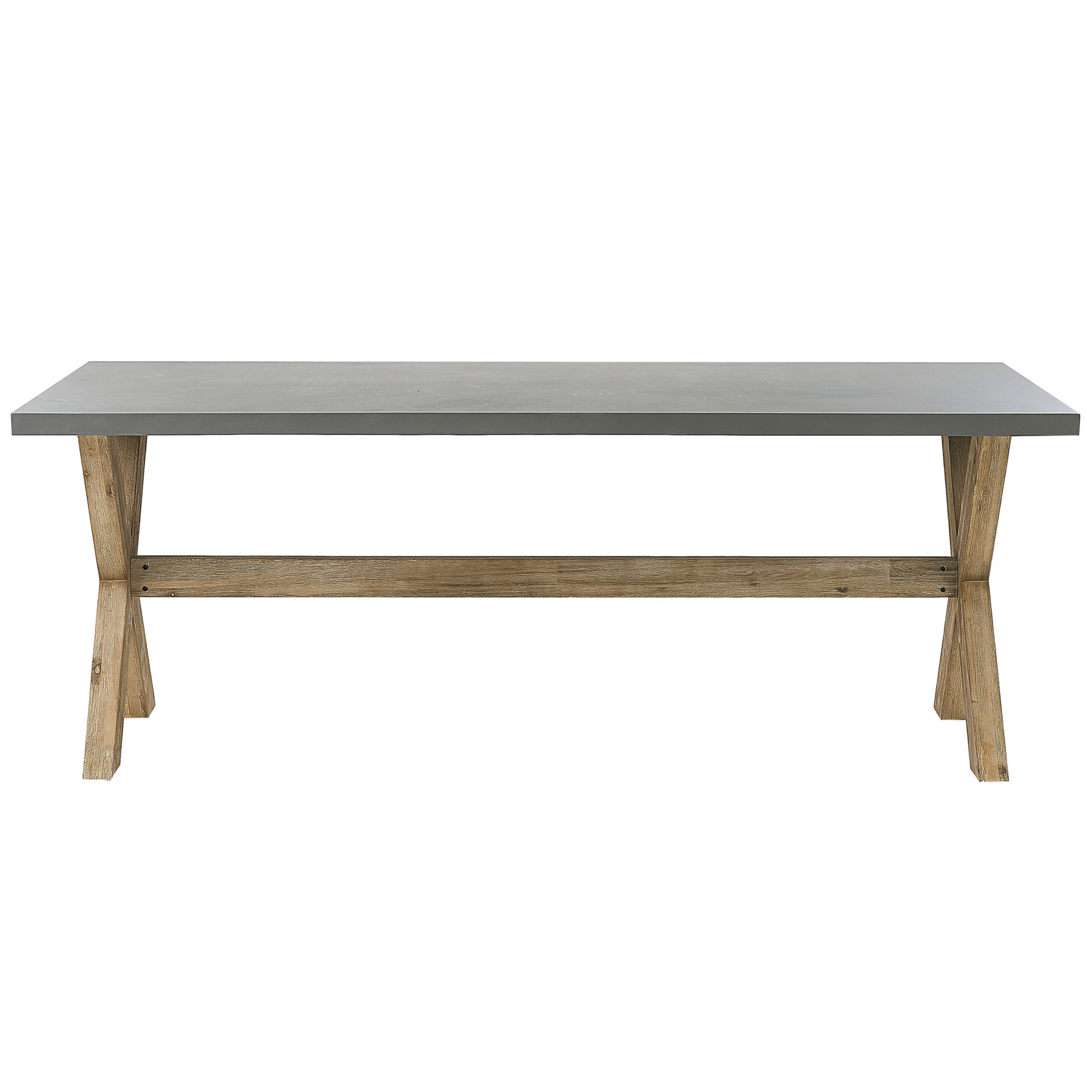 Garden Dining Set with Benches 6 Seater OLBIA Concrete Grey