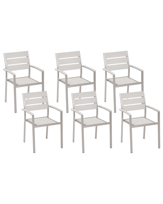 Set of 6 Garden Chairs VERNIO White