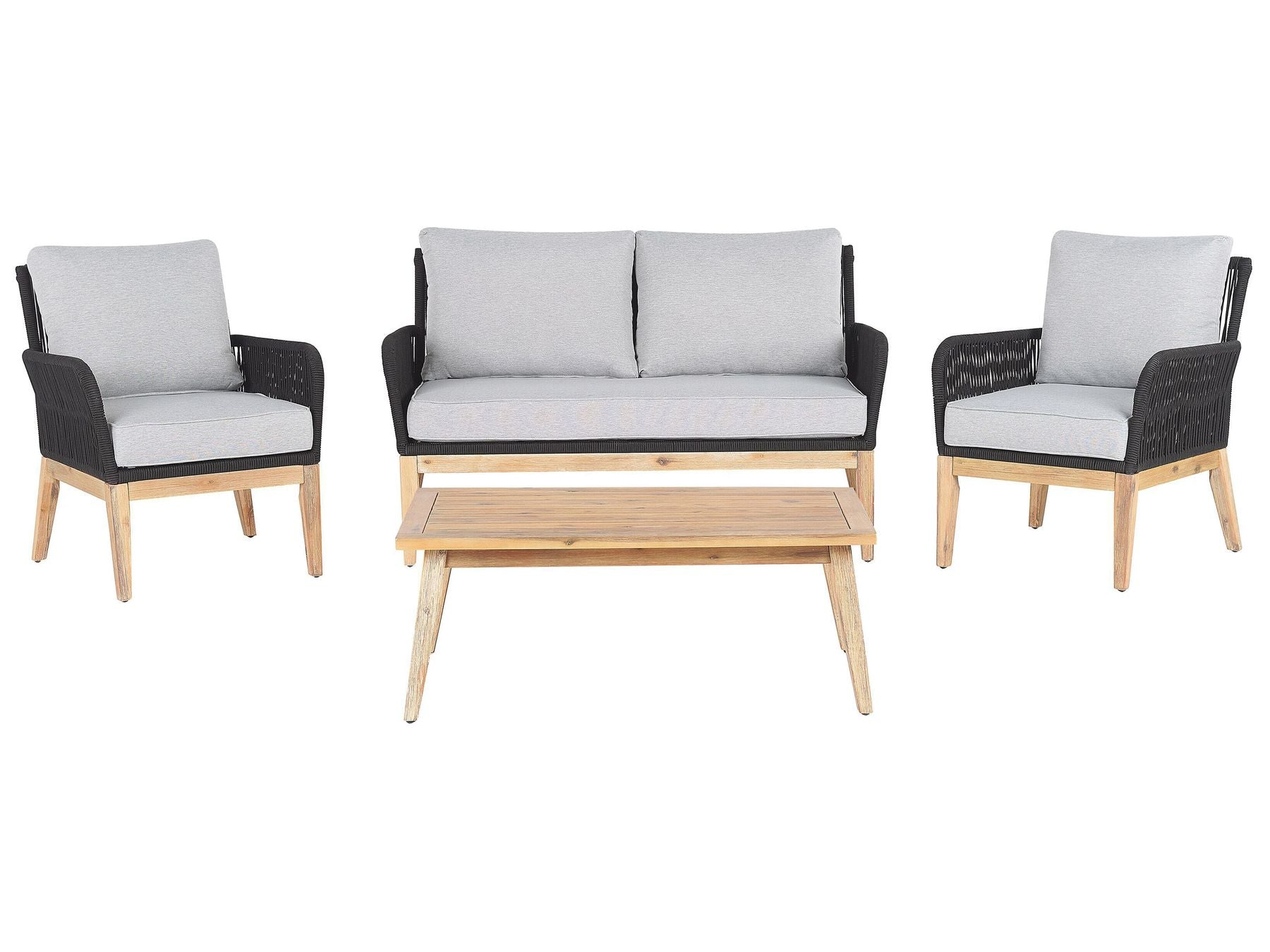 Garden Lounge Set with Table 4 Seater MERANO Acacia Wood Grey