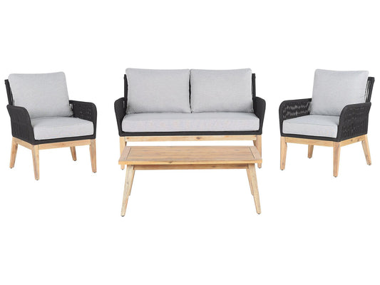 Garden Lounge Set with Table 4 Seater MERANO Acacia Wood Grey