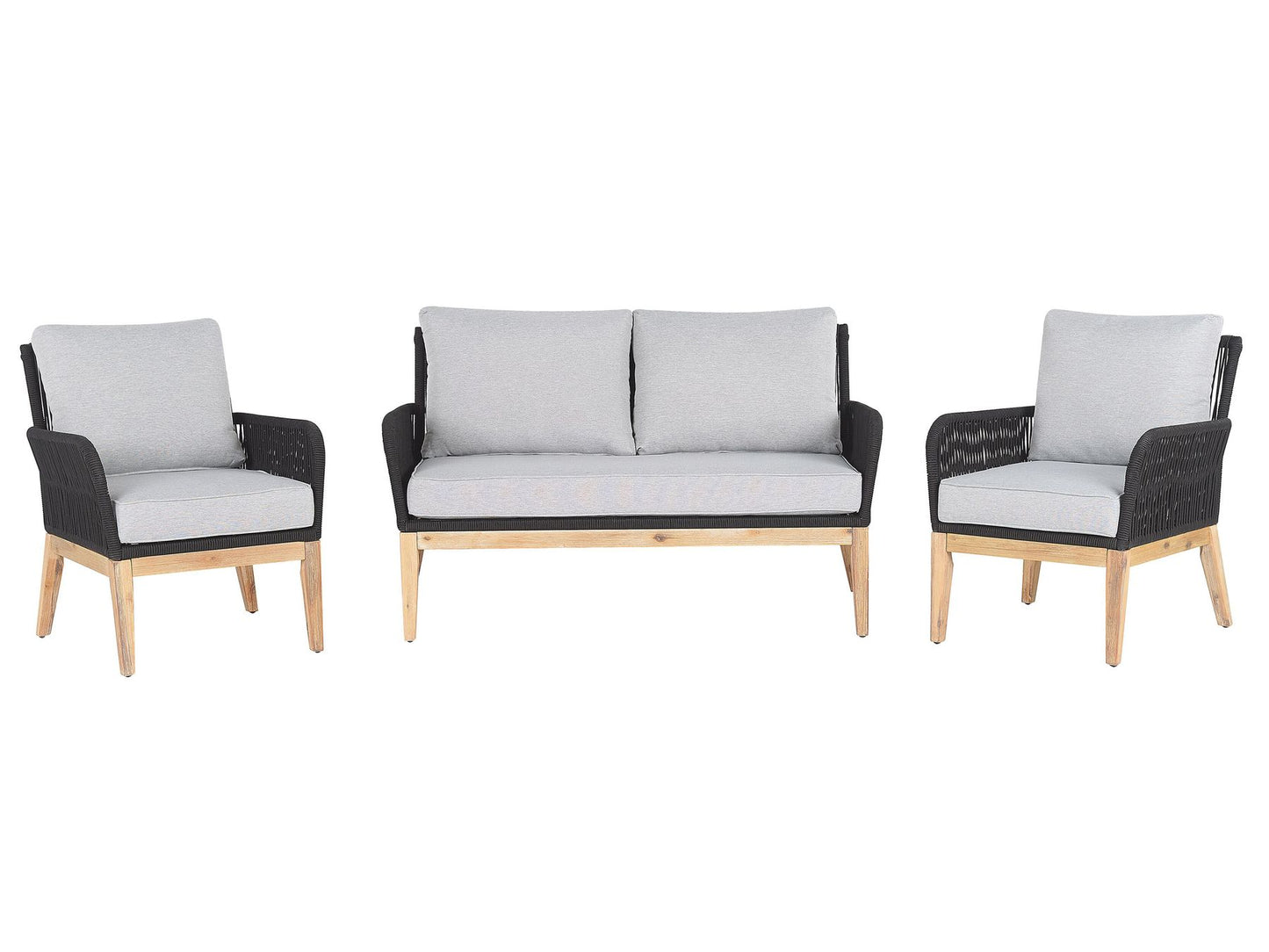 Garden Lounge Set with Table 4 Seater MERANO Acacia Wood Grey