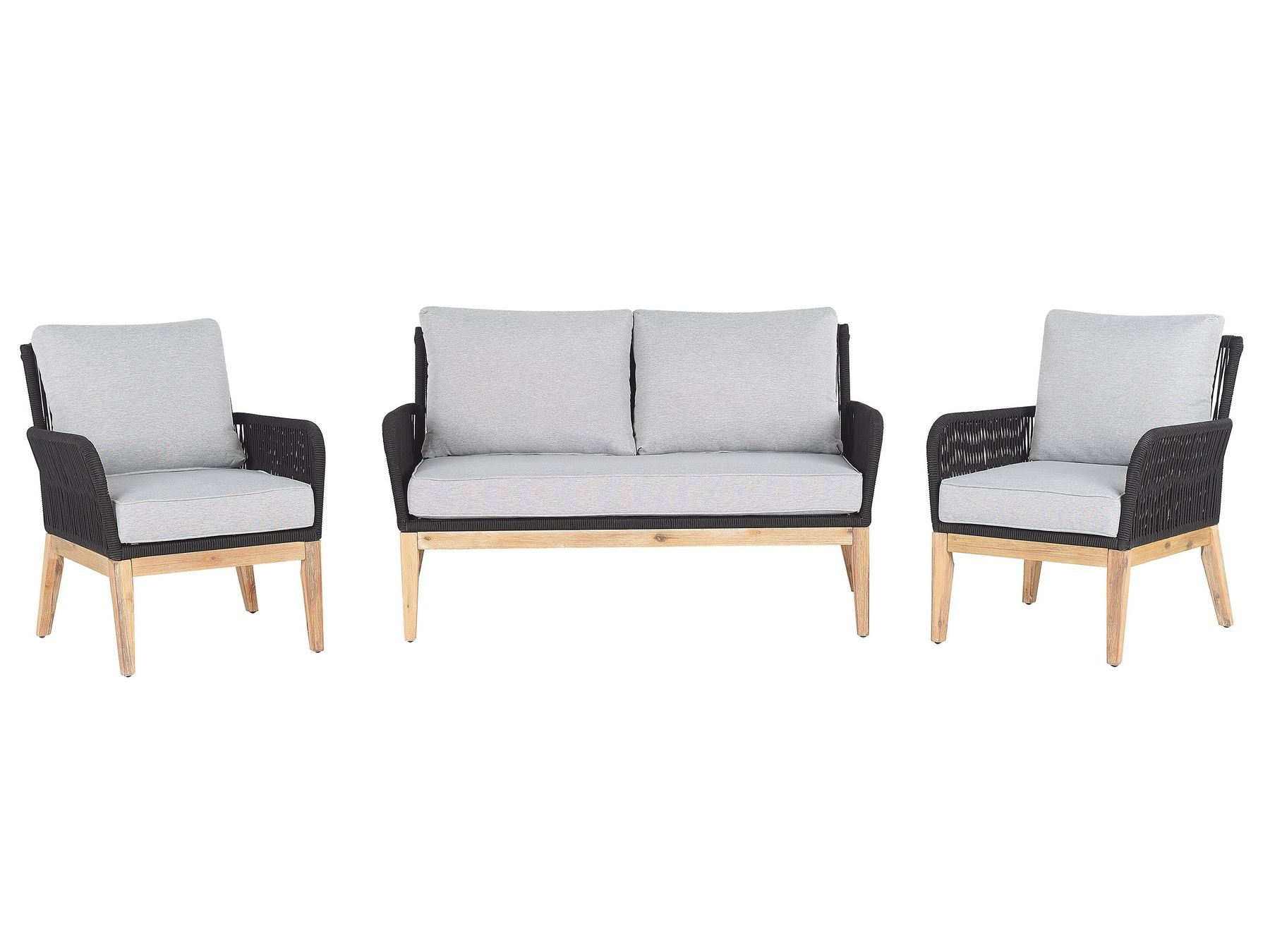 Garden Lounge Set with Table 4 Seater MERANO Acacia Wood Grey