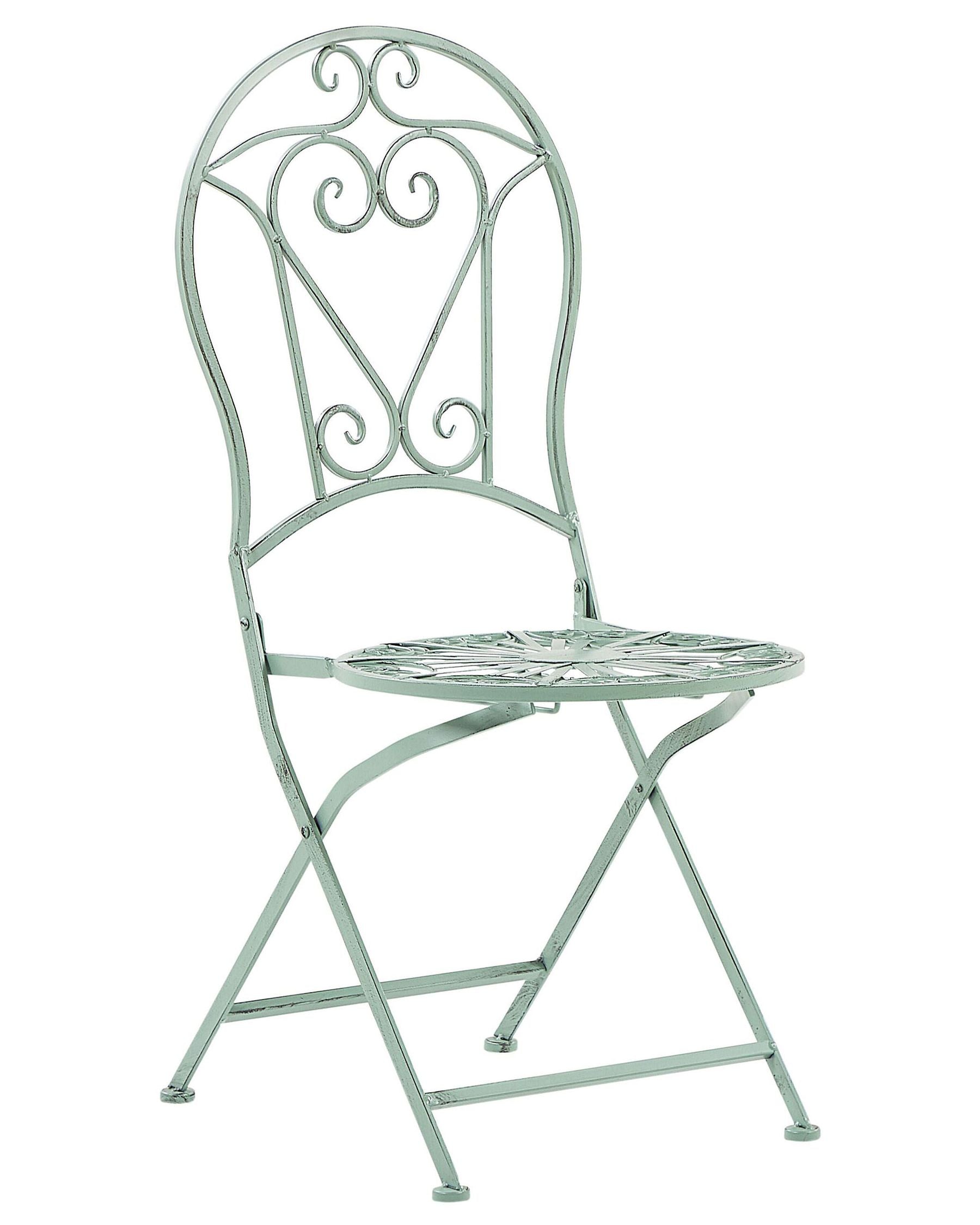 Set of 2 Garden Chairs TRENTO Metal Light Green