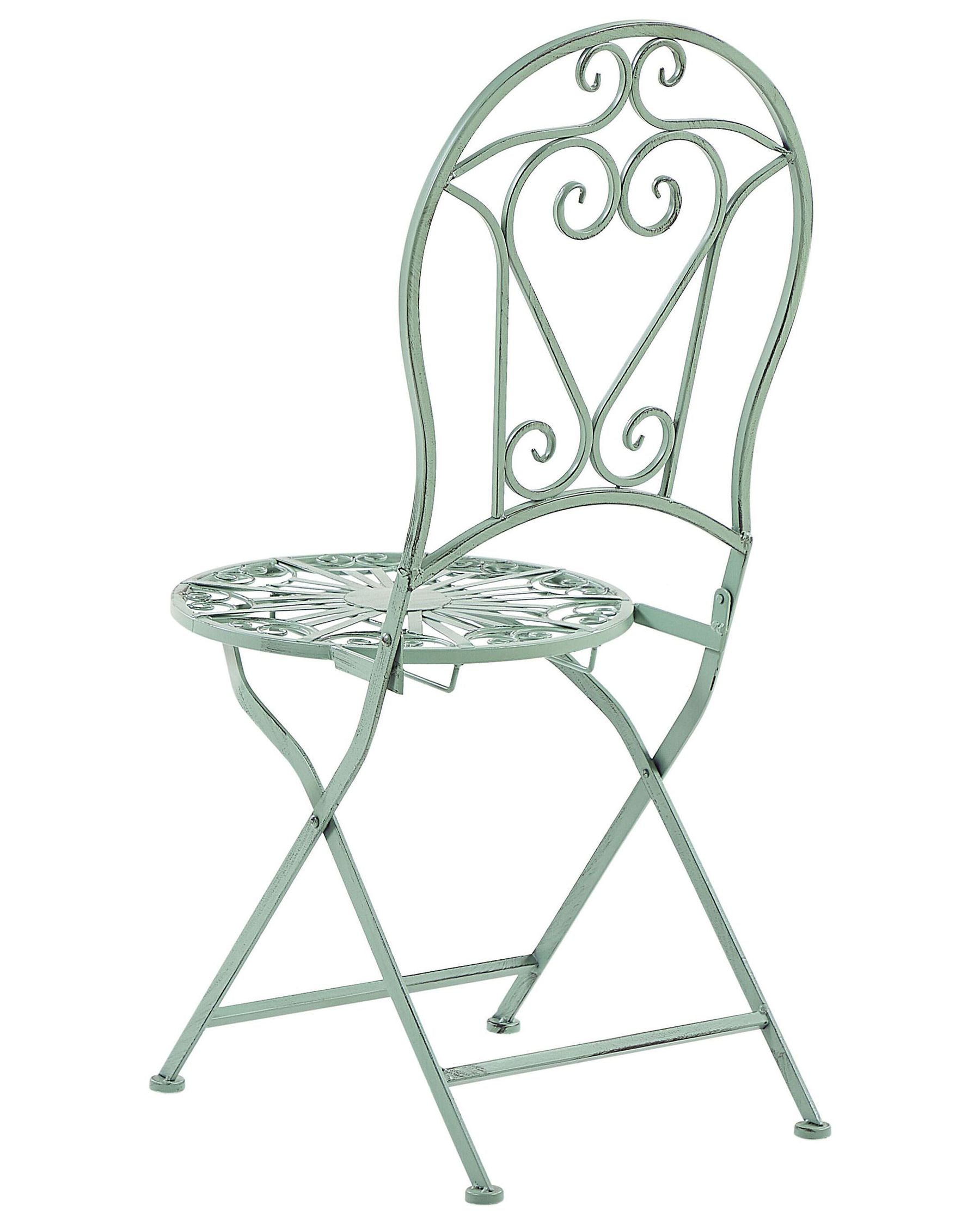 Set of 2 Garden Chairs TRENTO Metal Light Green