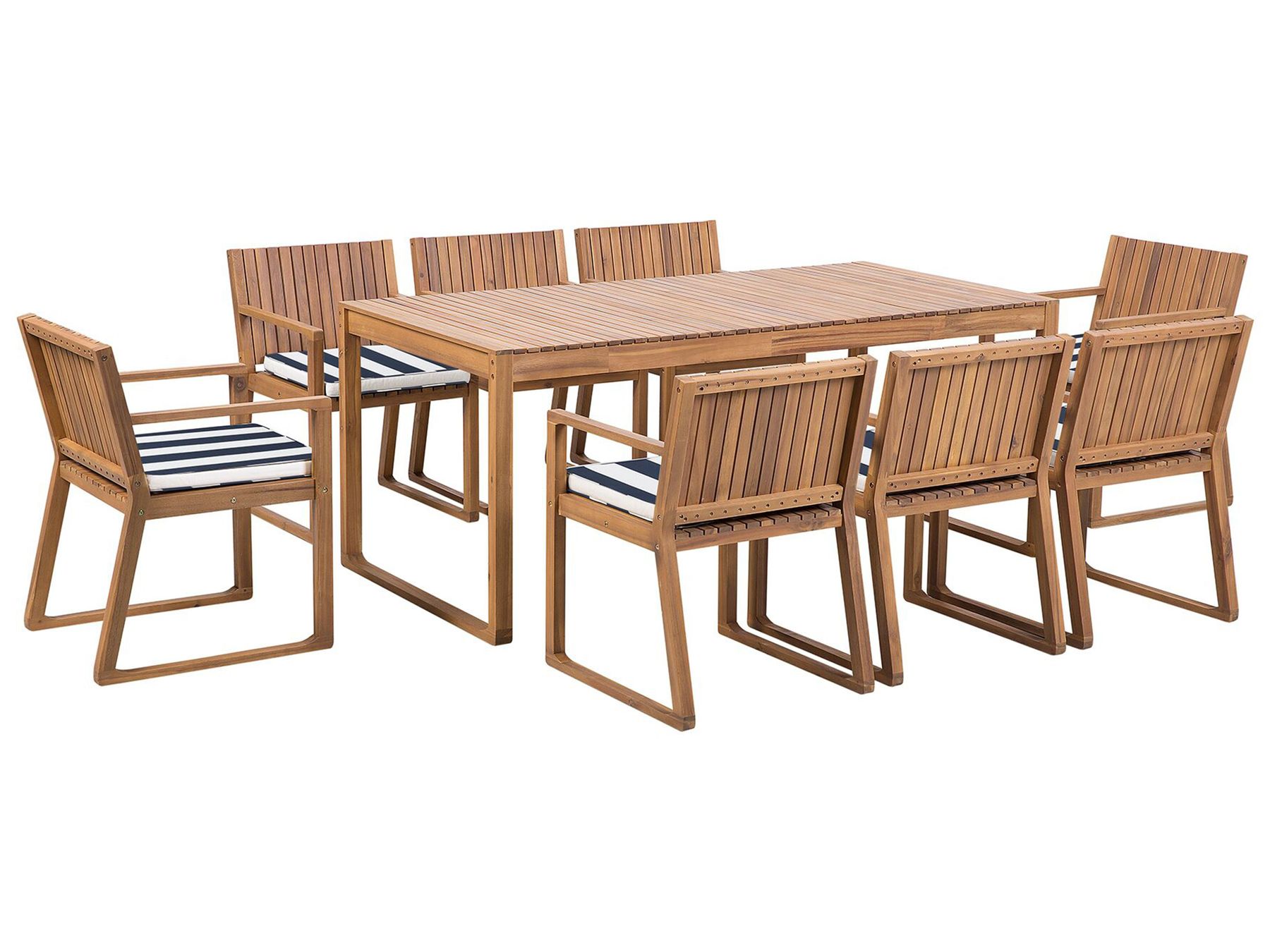 Garden Dining Set 8 Seater SASSARI with Cushions Acacia Wood Navy Blue