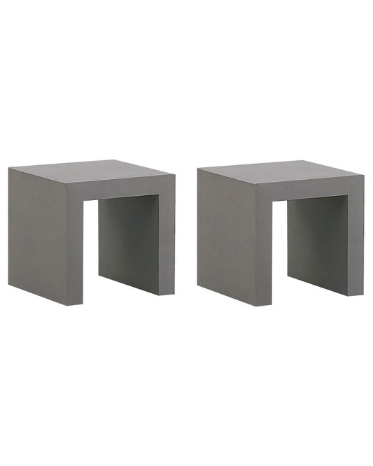 Set of 2 Garden Chairs TARANTO Concrete Grey