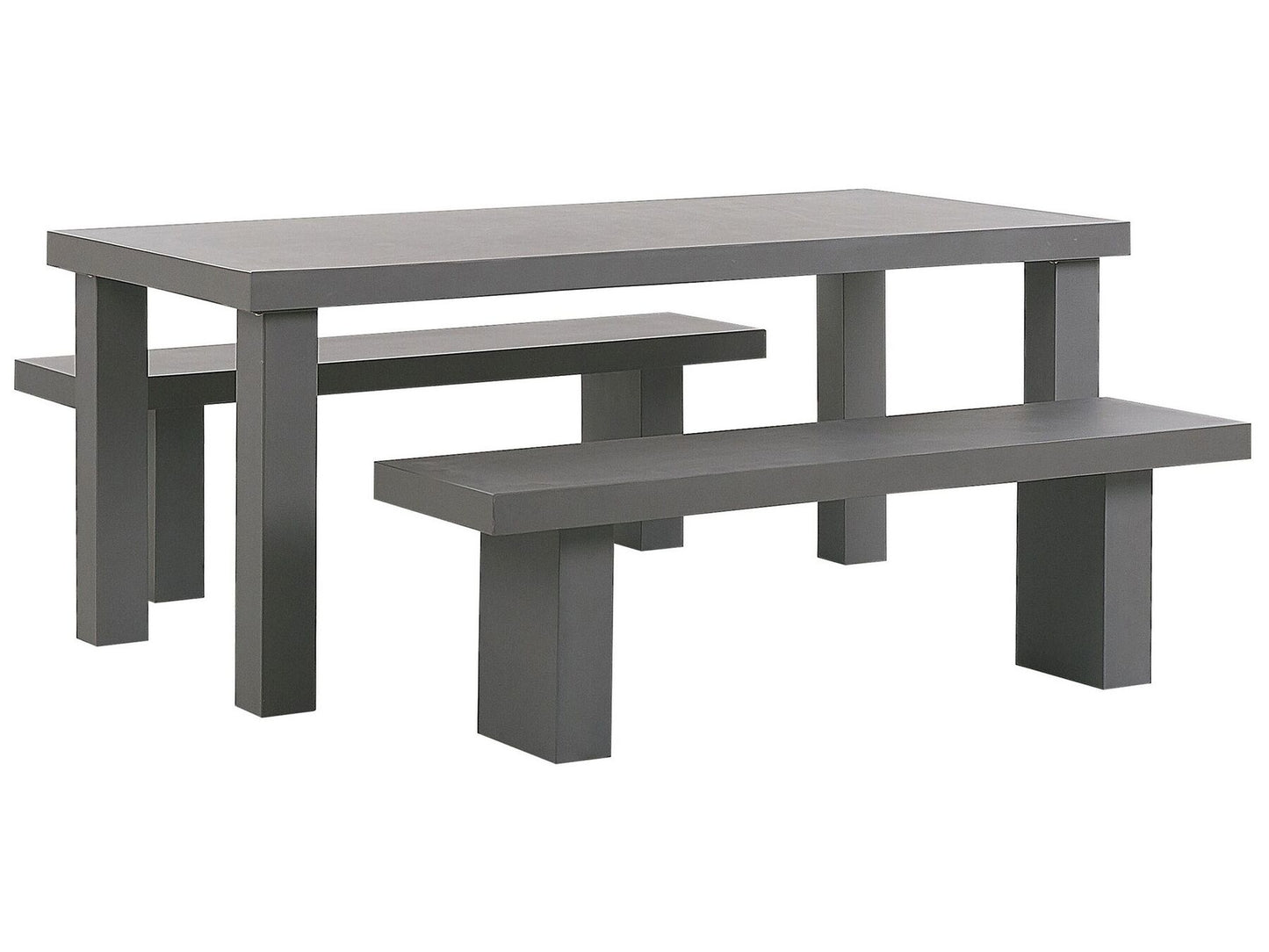 Garden Dining Set with Benches 4 Seater TARANTO Concrete Grey