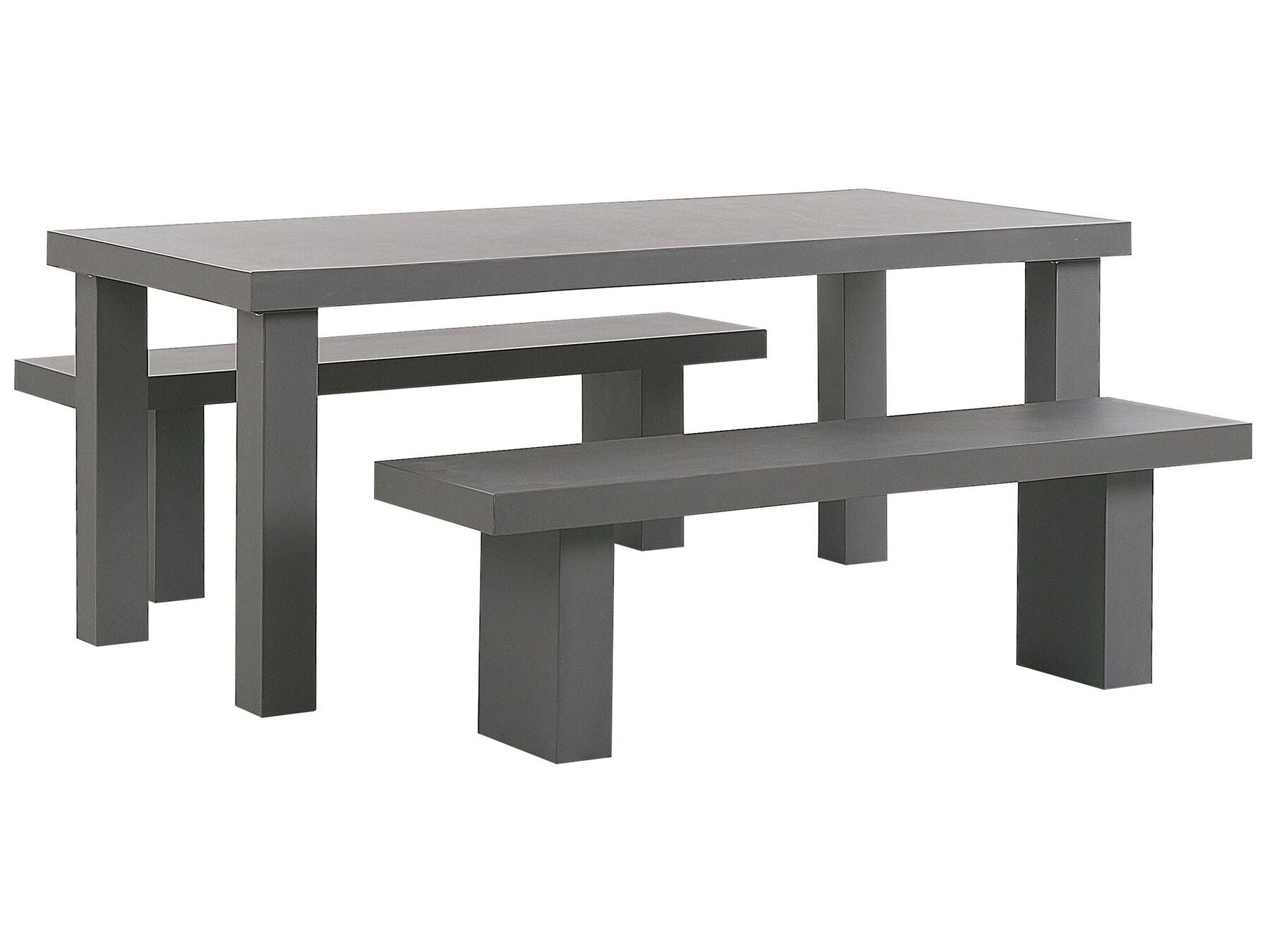 Garden Dining Set with Benches 4 Seater TARANTO Concrete Grey