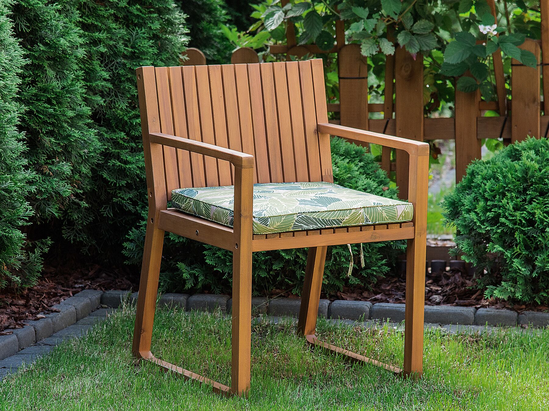 Garden Dining Set 8 Seater SASSARI with Cushions Acacia Wood Green