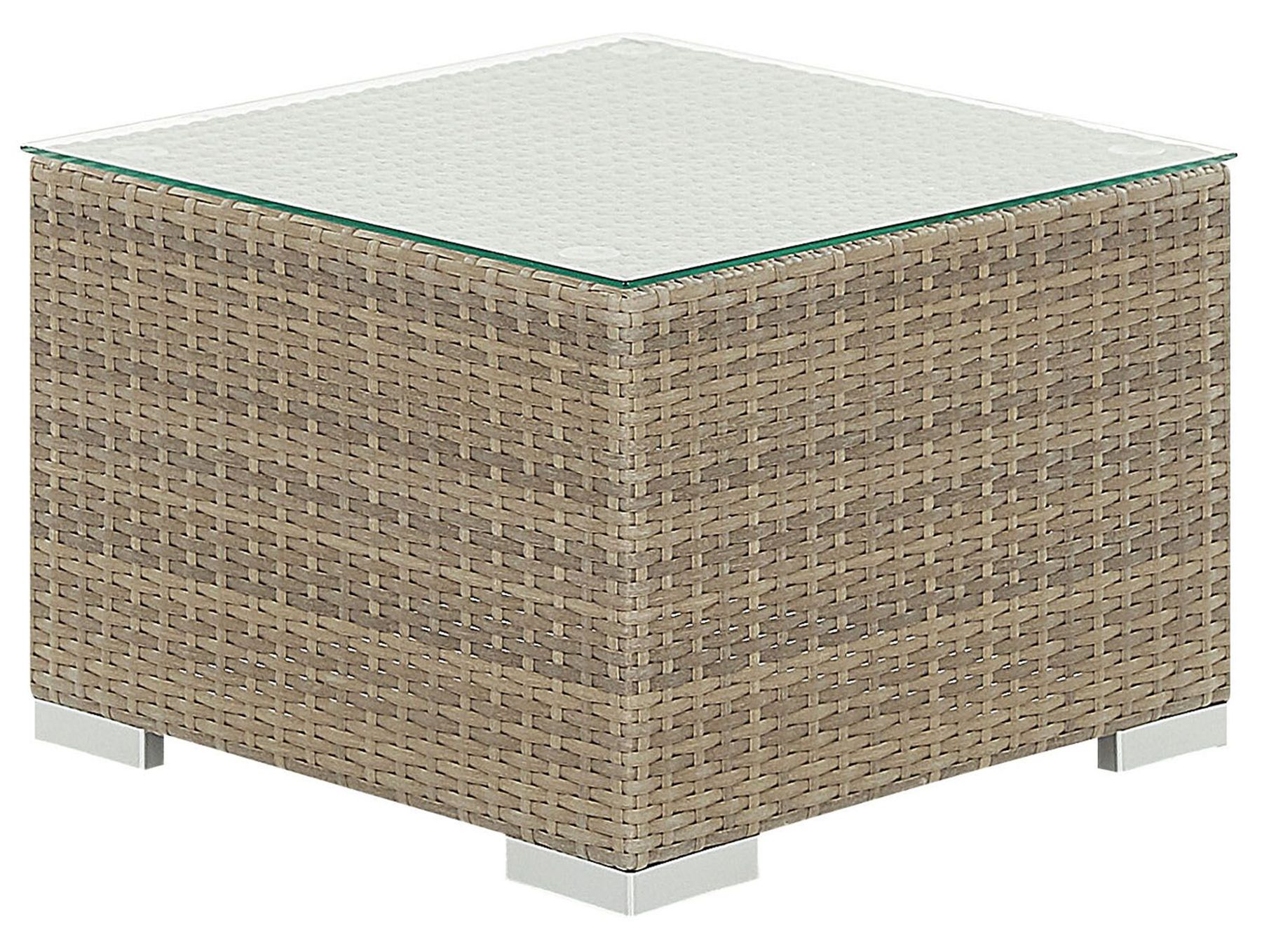 Garden Lounge Set with Table 8 Seater Modular Rattan Light Brown