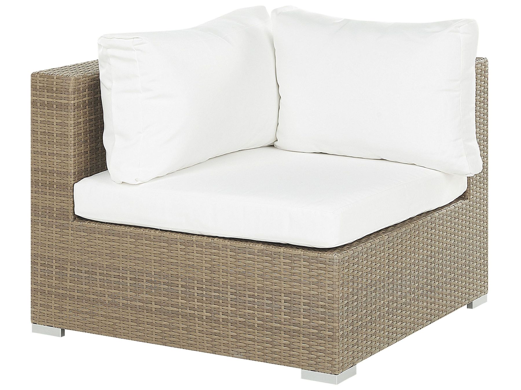 Garden Lounge Set with Table 8 Seater Modular Rattan Light Brown