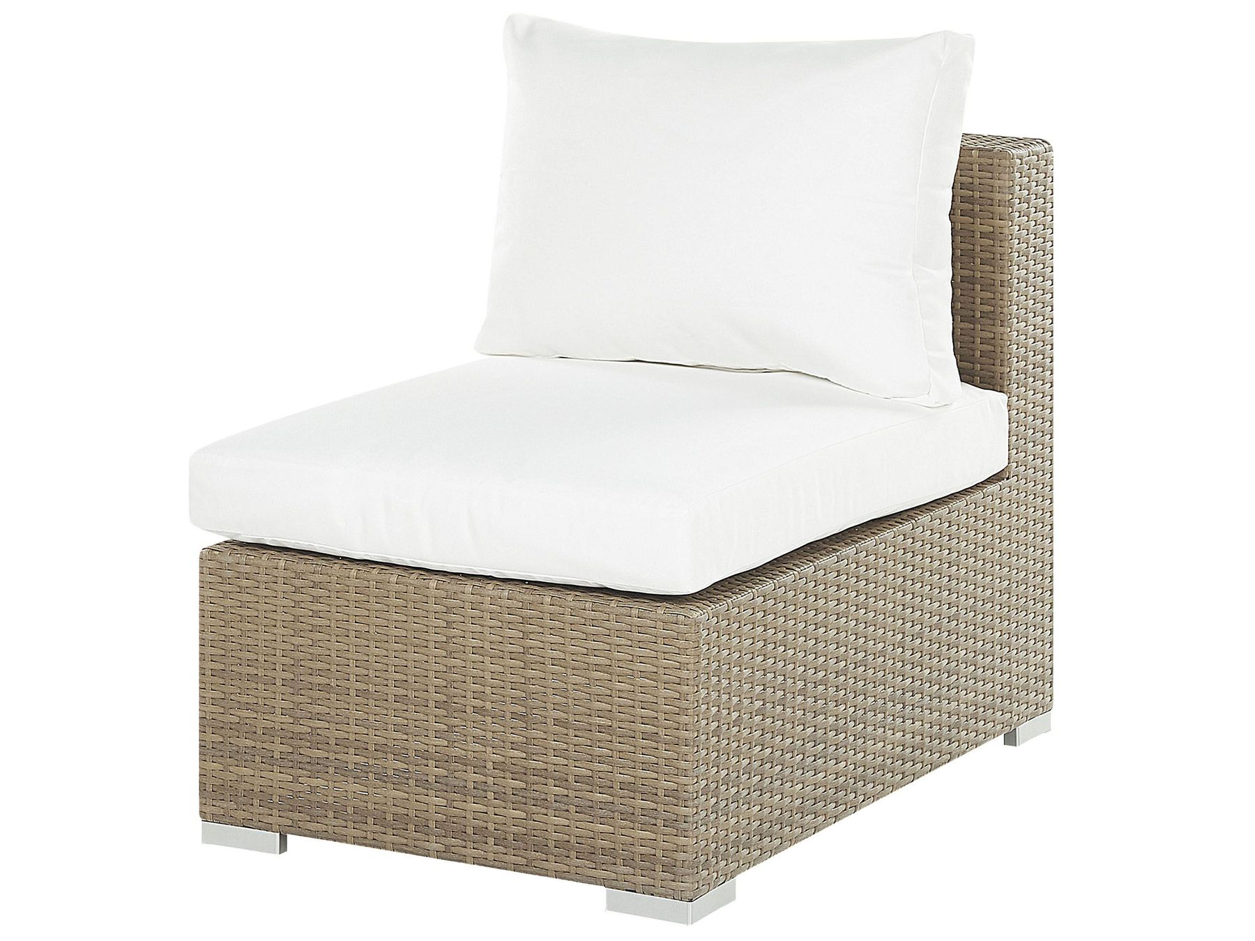 Garden Lounge Set with Table 8 Seater Modular Rattan Light Brown