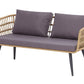 Garden Lounge Set with Table 4 Seater FOBELLO PE Rattan Beige