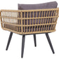 Garden Lounge Set with Table 4 Seater FOBELLO PE Rattan Beige
