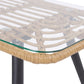 Garden Lounge Set with Table 4 Seater FOBELLO PE Rattan Beige