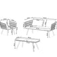 Garden Lounge Set with Table 4 Seater FOBELLO PE Rattan Beige