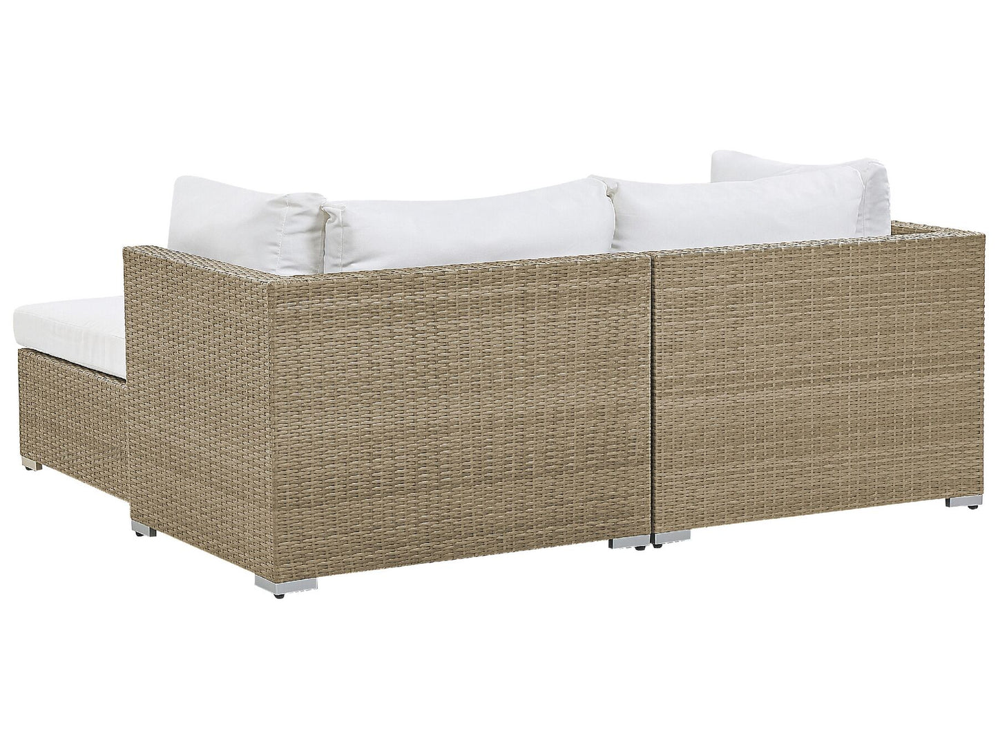 Garden Lounge Set with Table 2 Seater NOTO Modular PE Rattan Light Brown