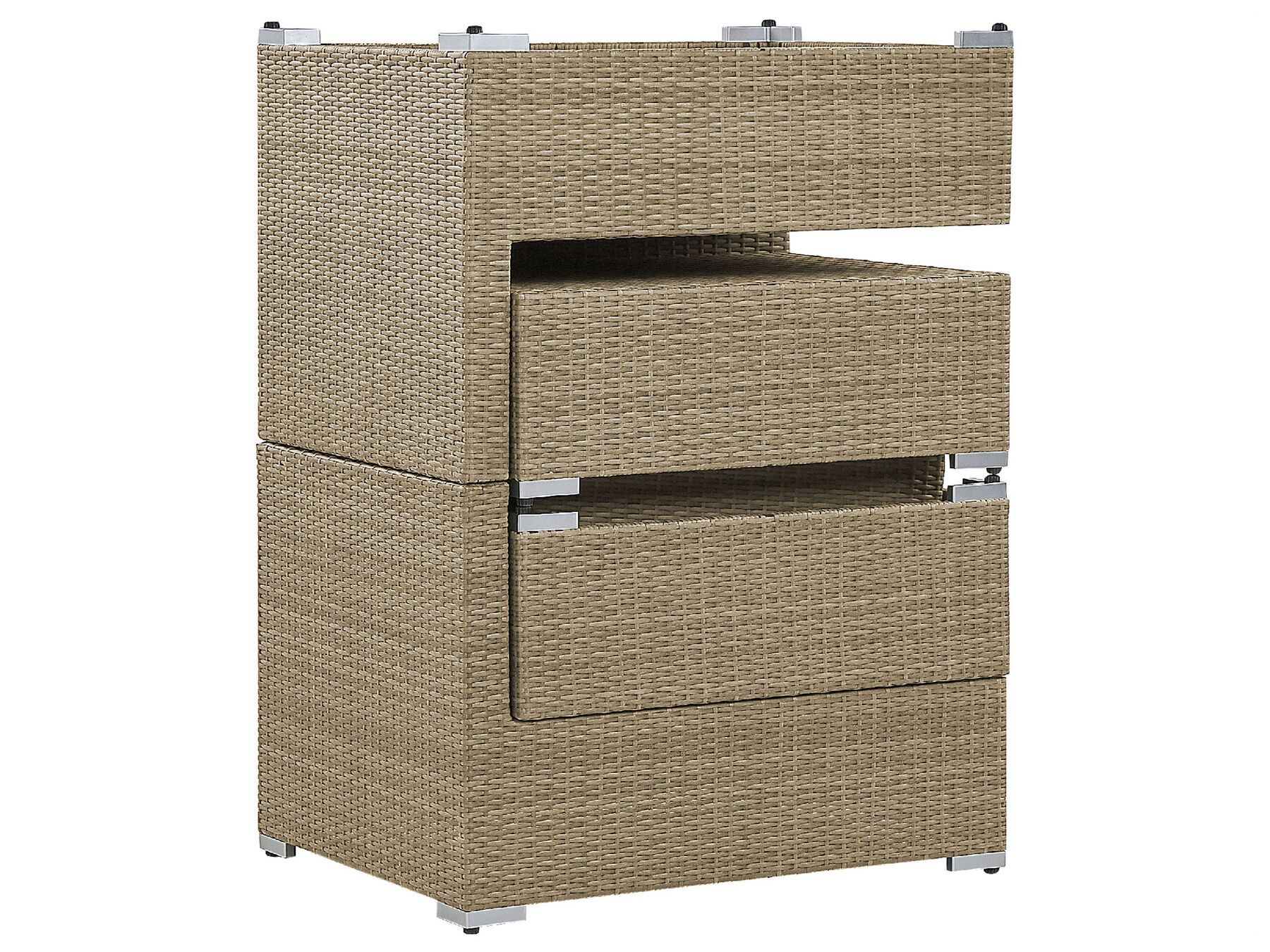Garden Lounge Set with Table 2 Seater NOTO Modular PE Rattan Light Brown