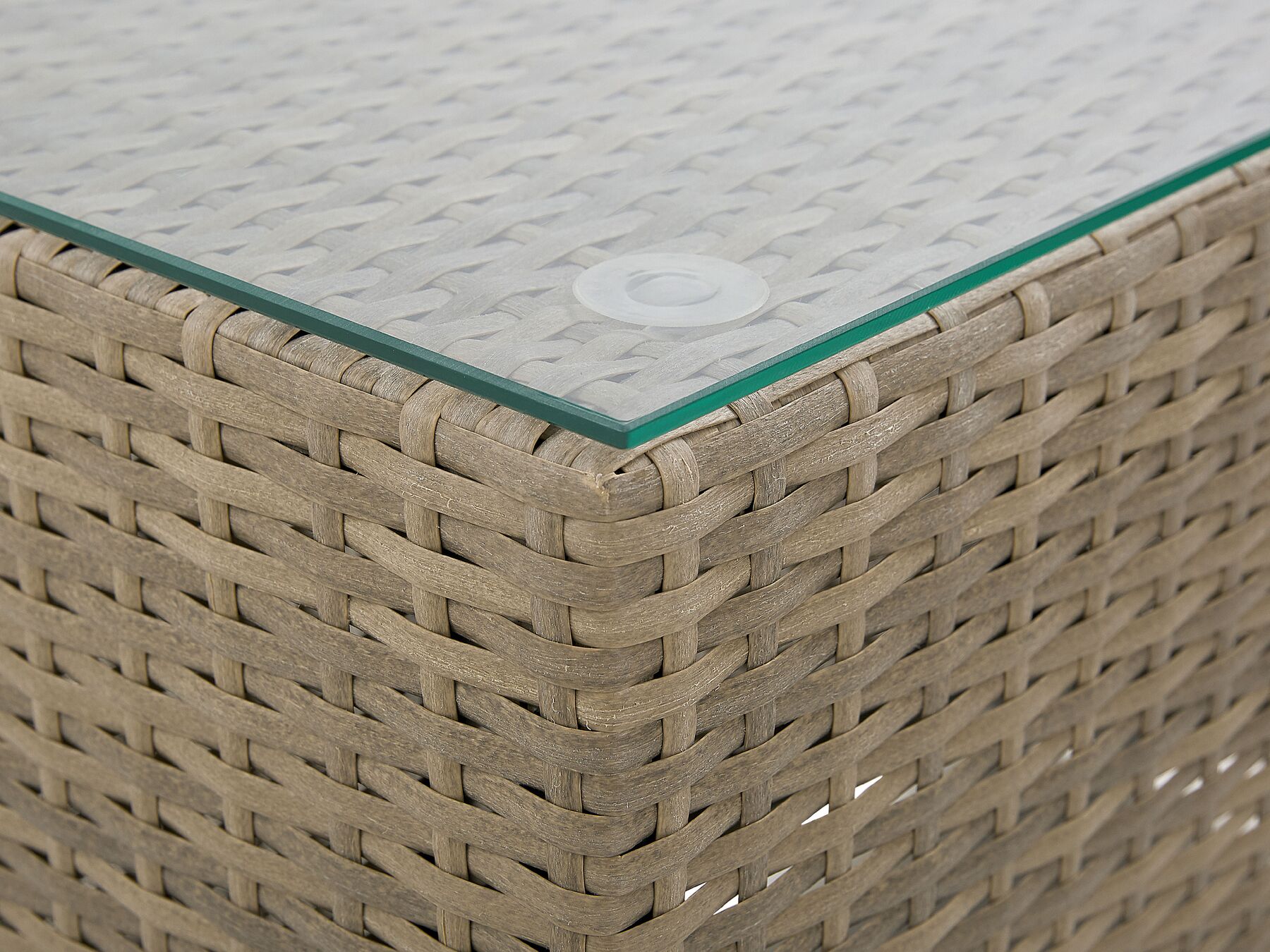Garden Lounge Set with Table 2 Seater NOTO Modular PE Rattan Light Brown
