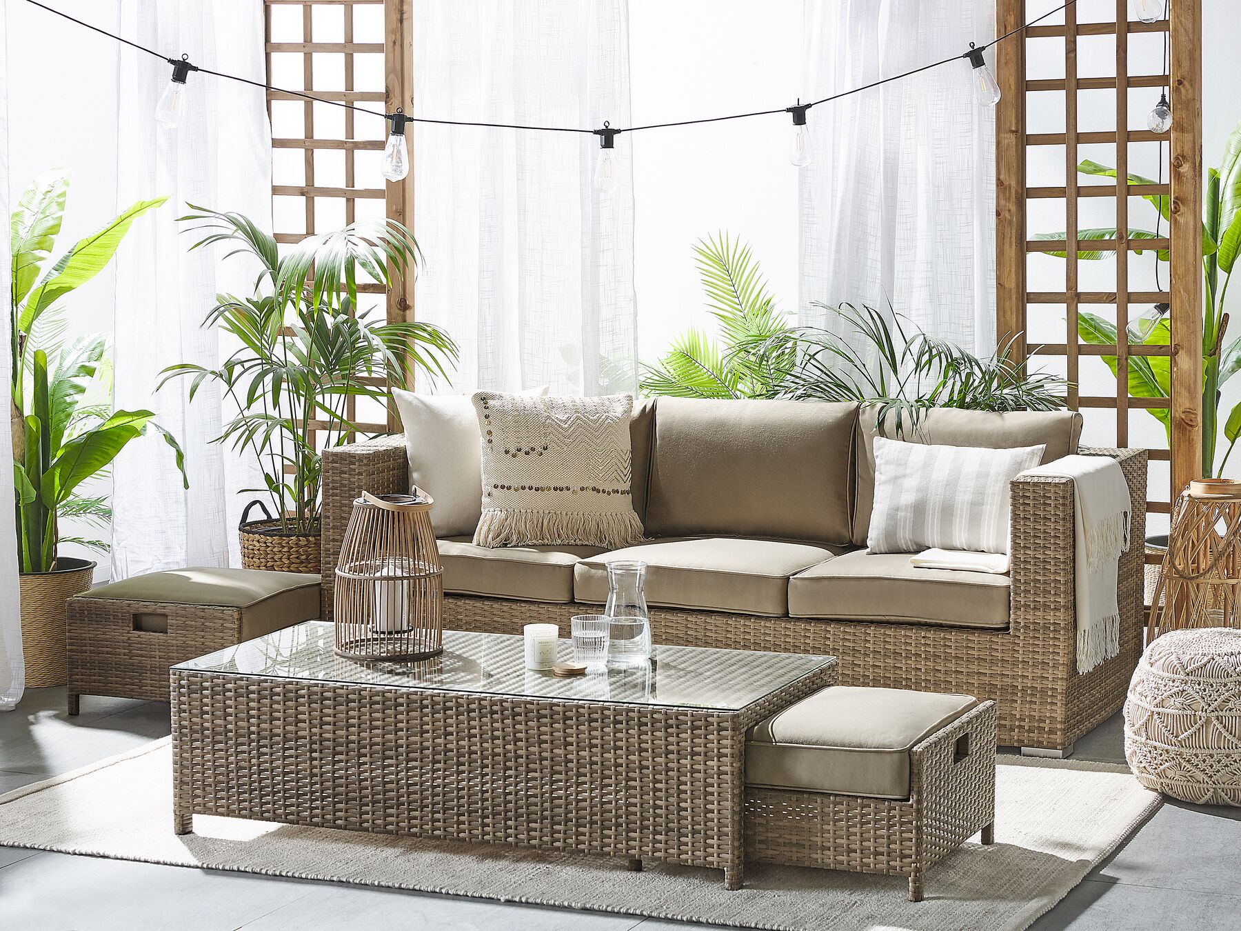 garden sofa 2 seater susua rattan natural