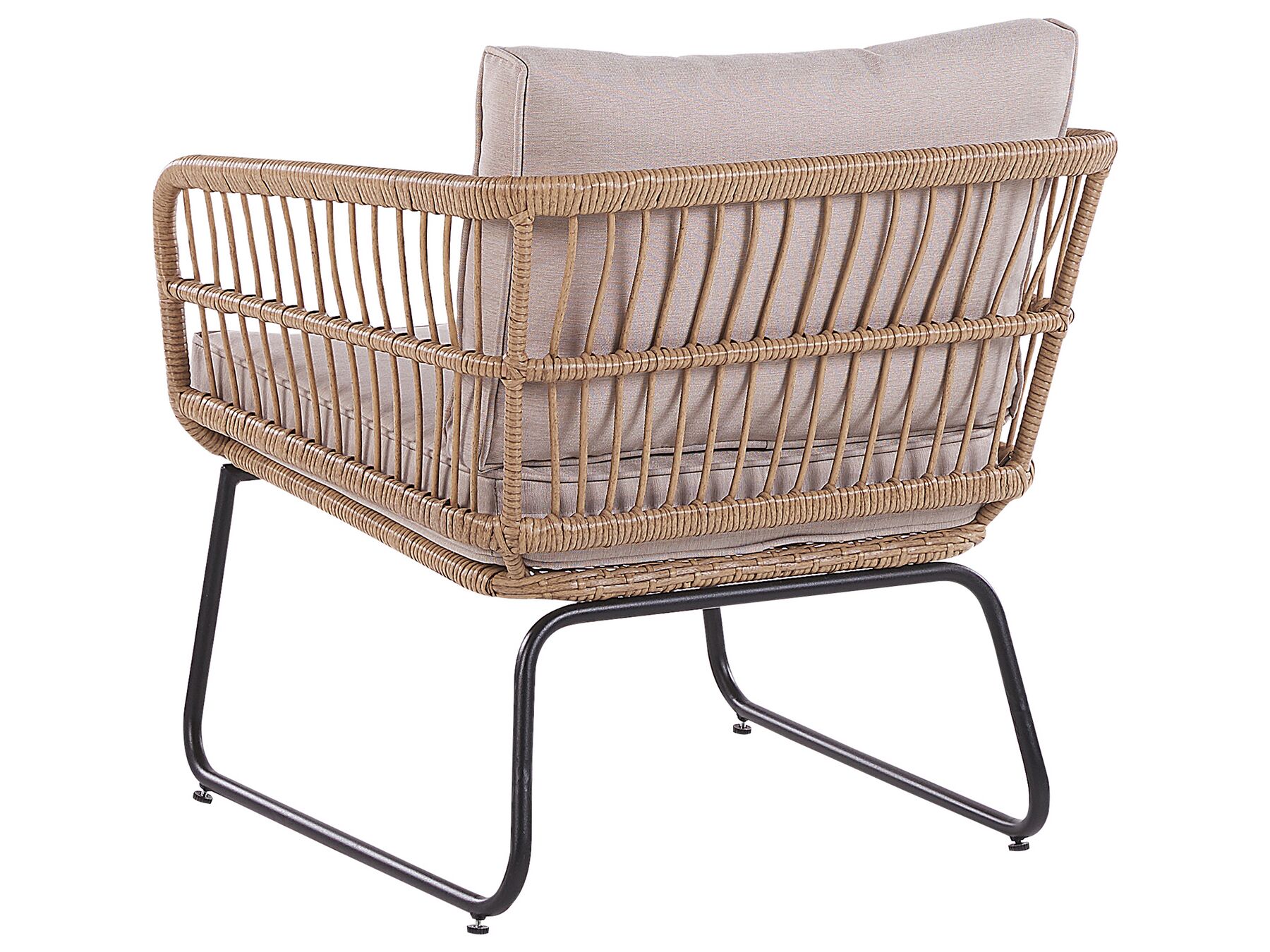Garden Lounge Set with Table 4 Seater RAVELLO PE Rattan Natural