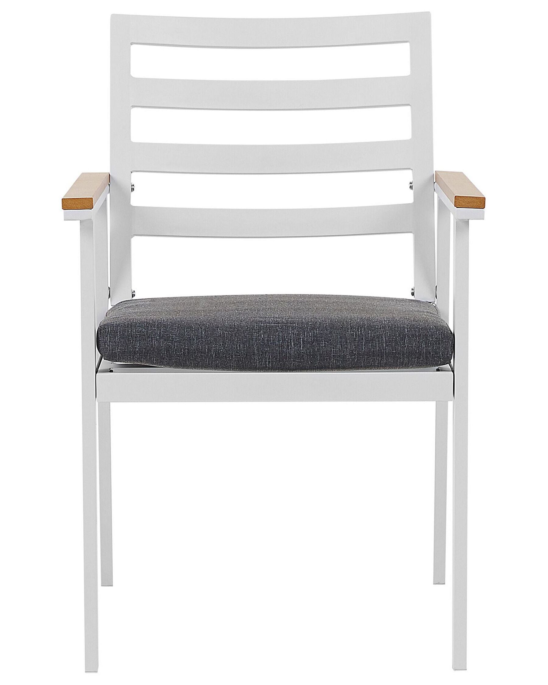Set of 4 Garden Chairs with Cushions CAVOLI Metal Grey