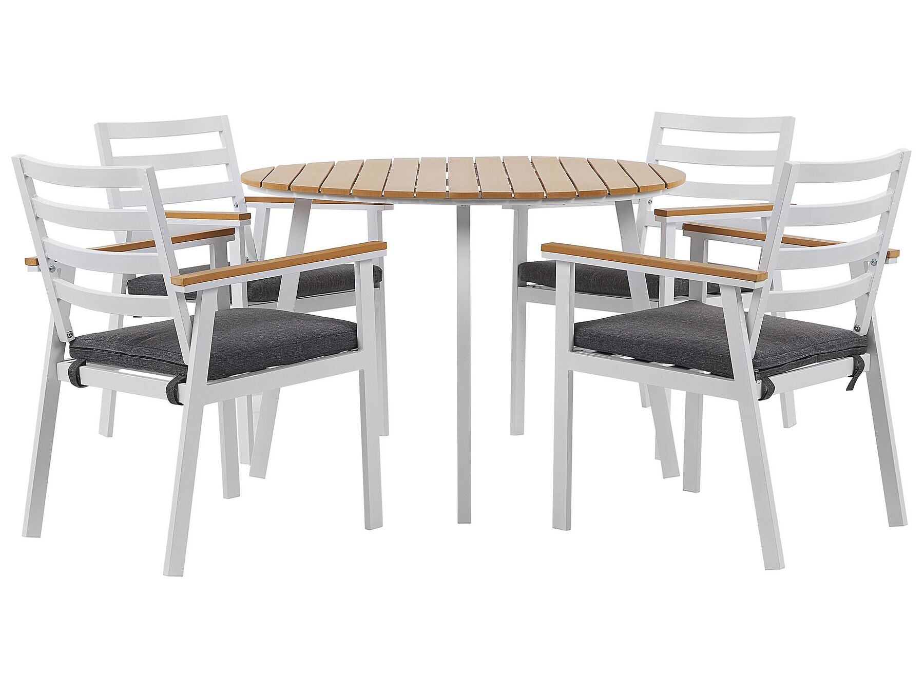 Garden Dining Set 4 Seater CAVOLI with Cushions Metal Grey