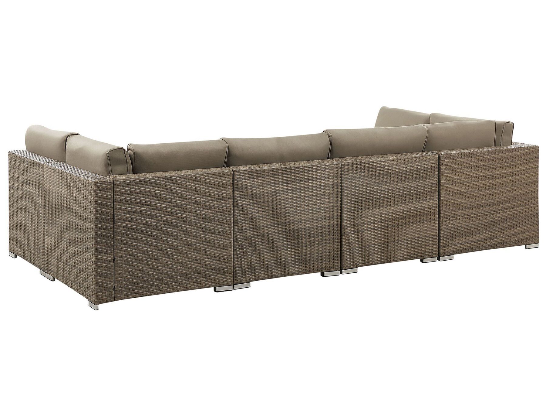 Garden Corner Sofa with Table 6 Seater Rattan Brown