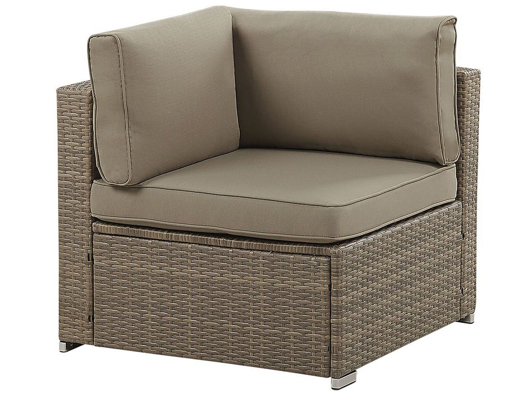 Garden Corner Sofa with Table 6 Seater Rattan Brown