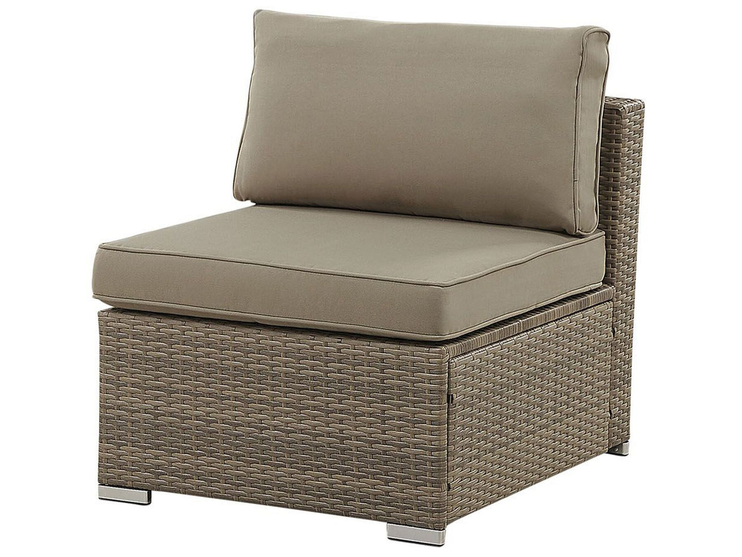 Garden Corner Sofa with Table 6 Seater Rattan Brown