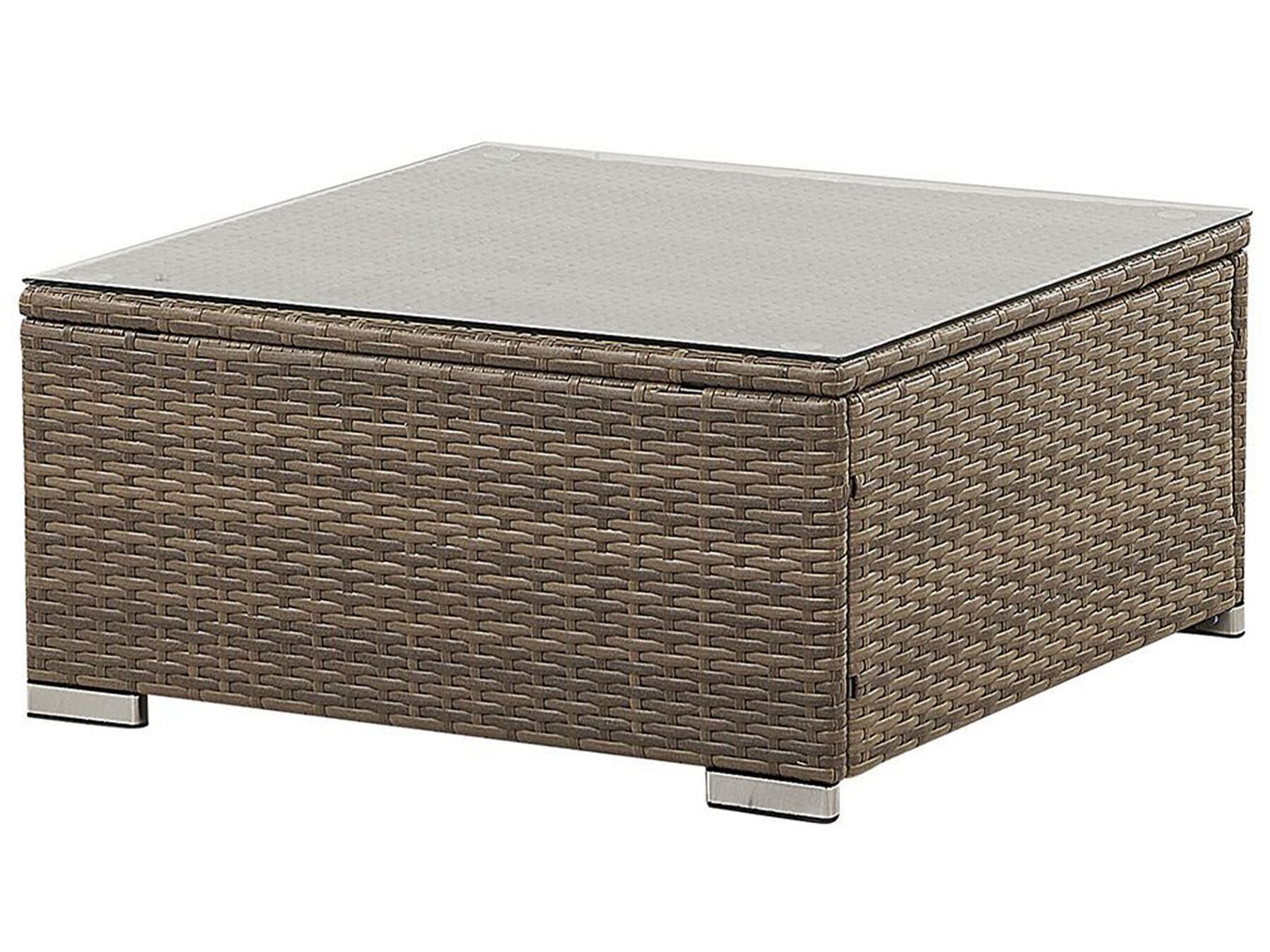 Garden Corner Sofa with Table 6 Seater BELVEDERE PE Rattan White