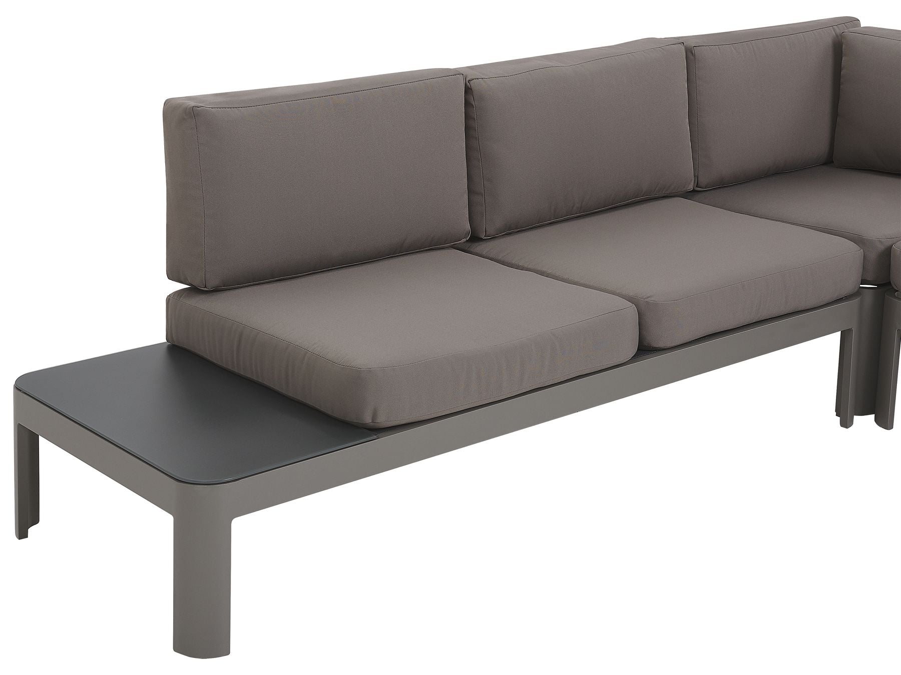 Garden Corner Sofa with Ottoman 5 Seater FERENTINO Modular Metal Grey