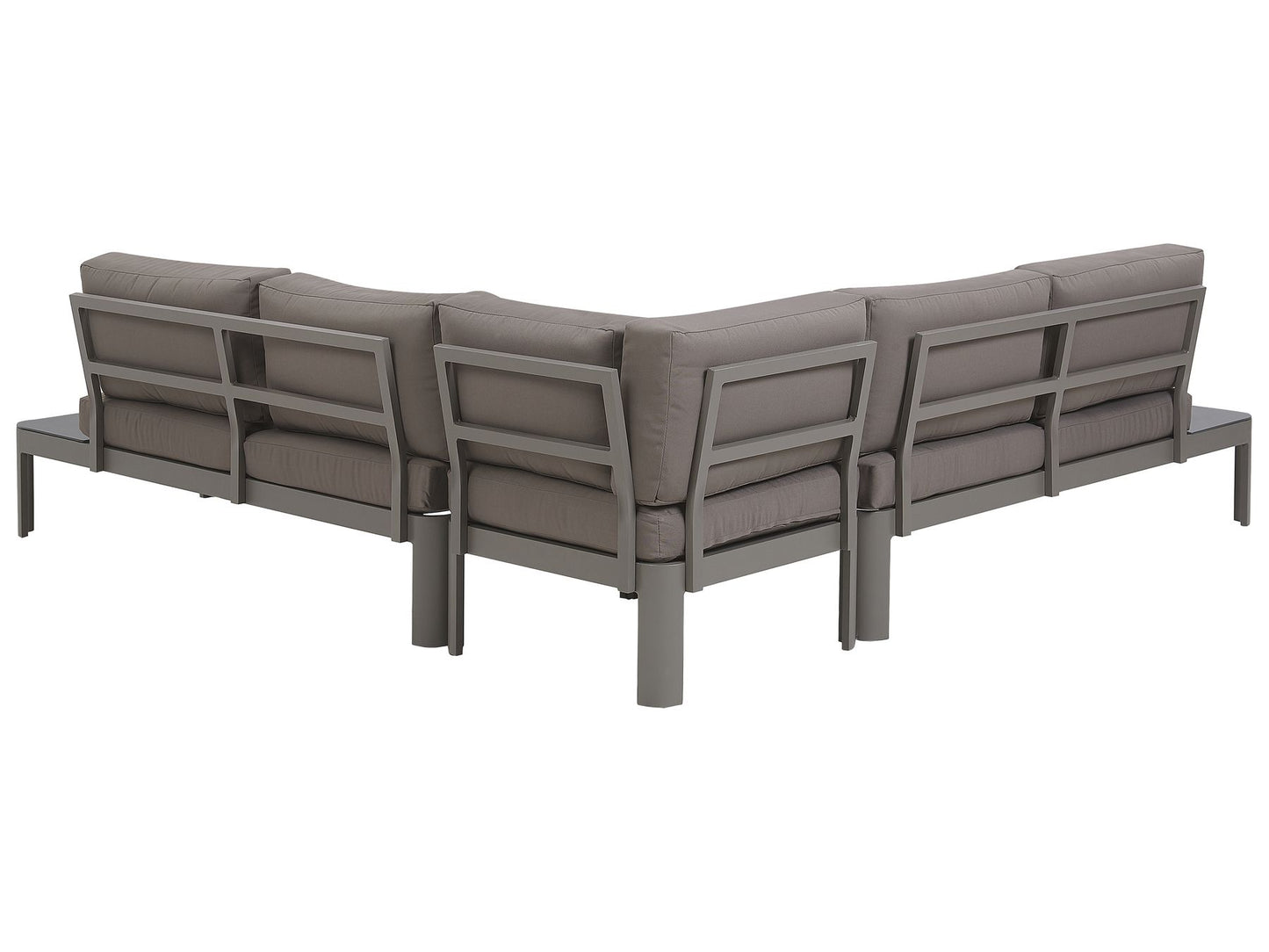 Garden Corner Sofa with Ottoman 5 Seater FERENTINO Modular Metal Grey