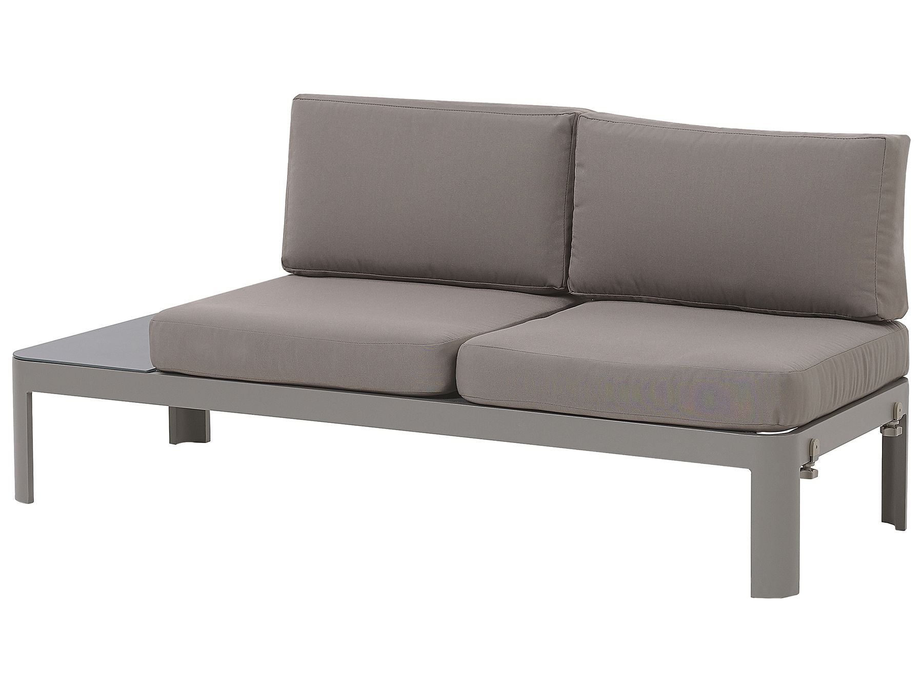Garden Corner Sofa with Ottoman 5 Seater FERENTINO Modular Metal Grey