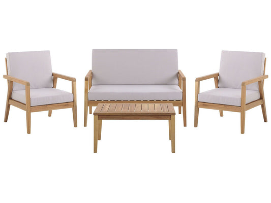 Garden Lounge Set with Table 4 Seater PALLANO Acacia Wood Taupe