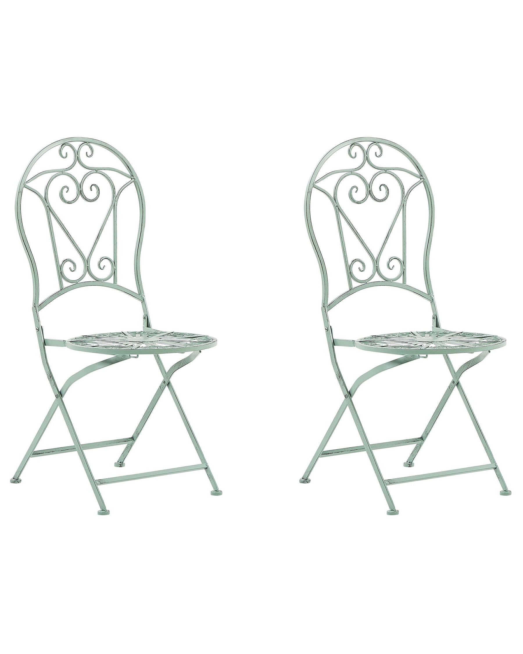 Set of 2 Garden Chairs TRENTO Metal Light Green