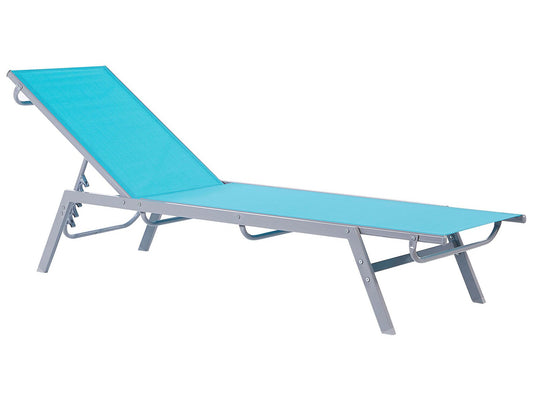 Steel Reclining Sun Lounger Blue NOLI