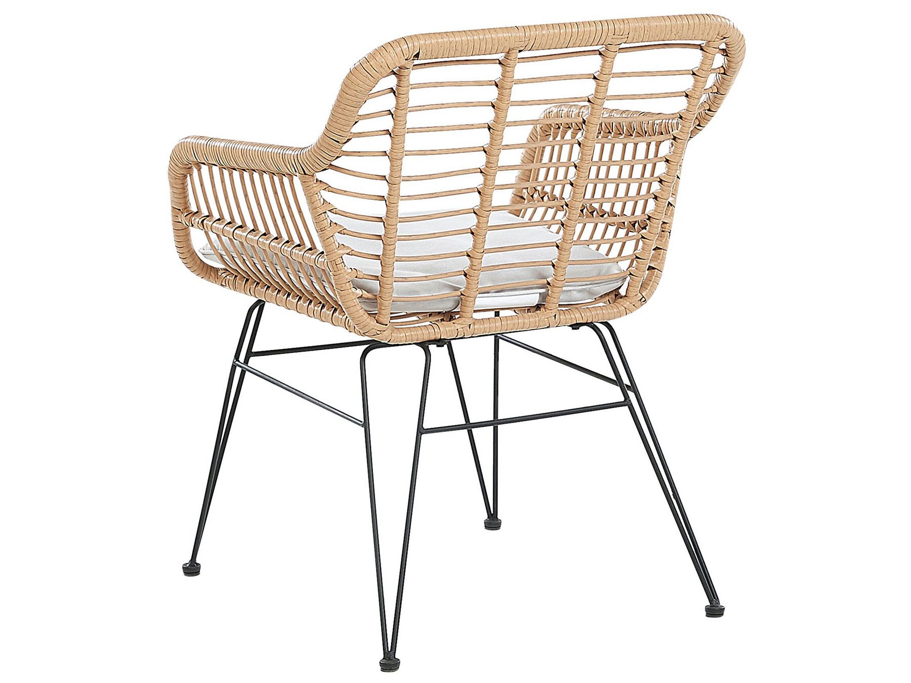 Bistro Set with Cushions TRESTINA PE Rattan Light Brown