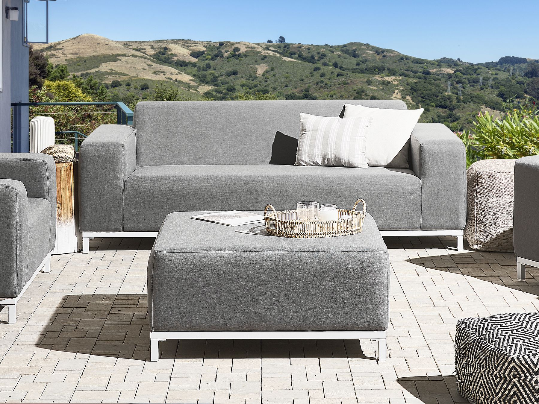 Garden Sofa Grey with White ROVIGO