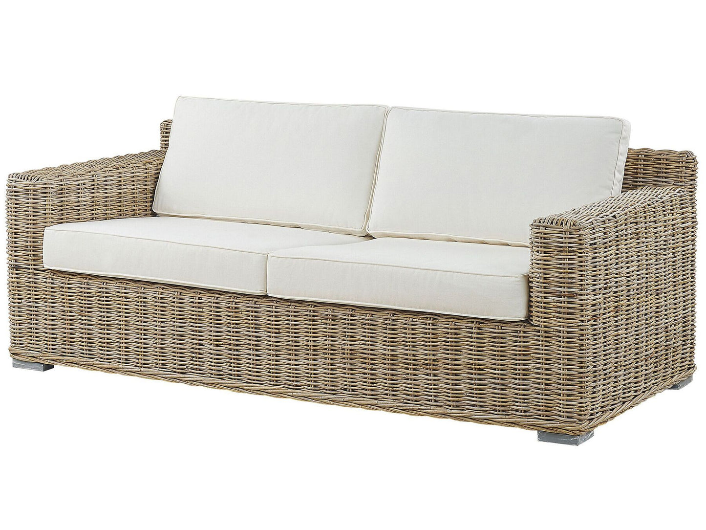 Garden Sofa 2 Seater ARDEA Rattan Light Brown
